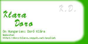 klara doro business card